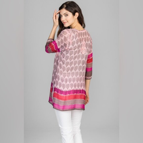 AMAYA ALLEGRA 100% SILK GEORGETTE TUNIC
Hand Embroidered & Printed 40 MEDIUM /LG - Picture 4 of 16